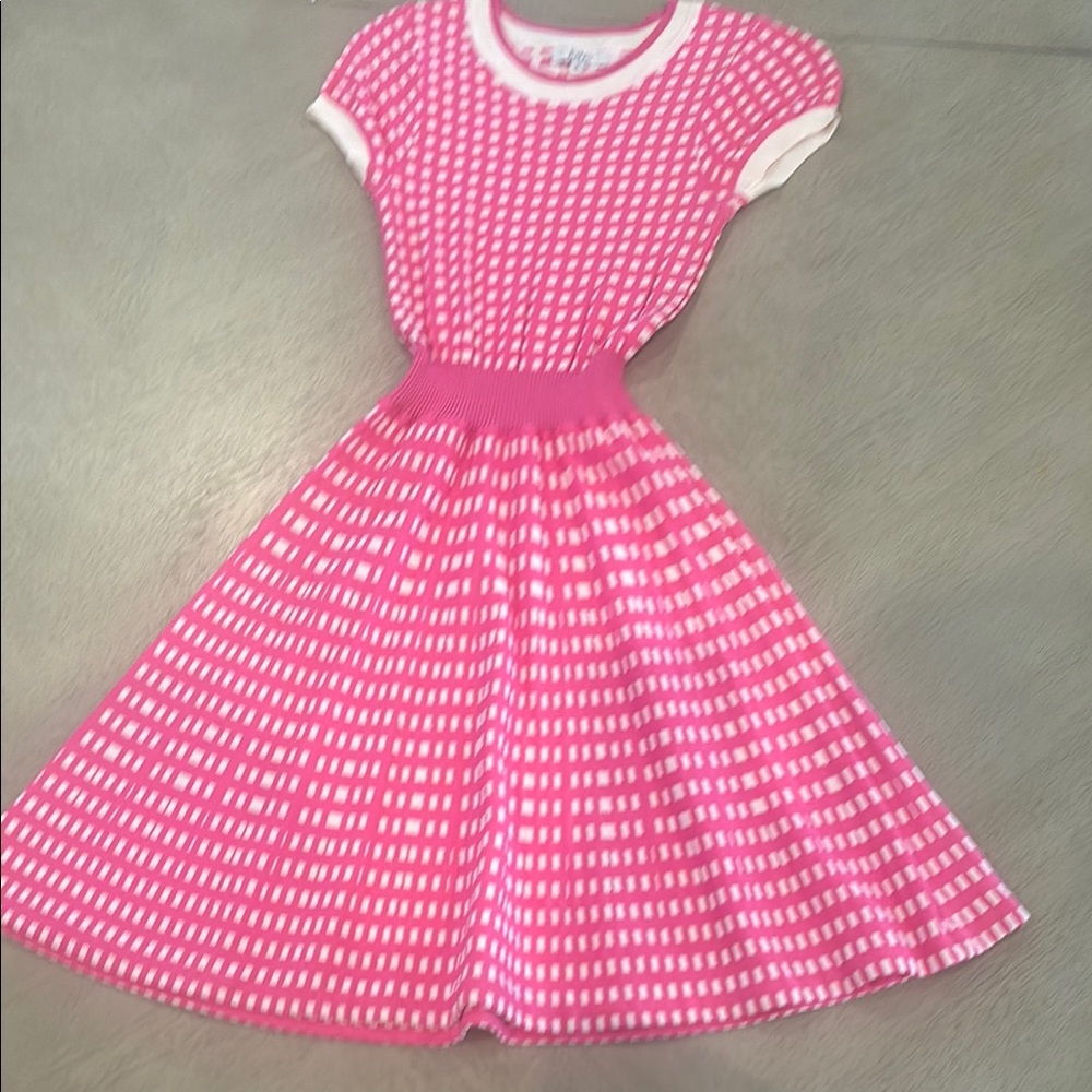 Barbie style pink gingham dress size SM